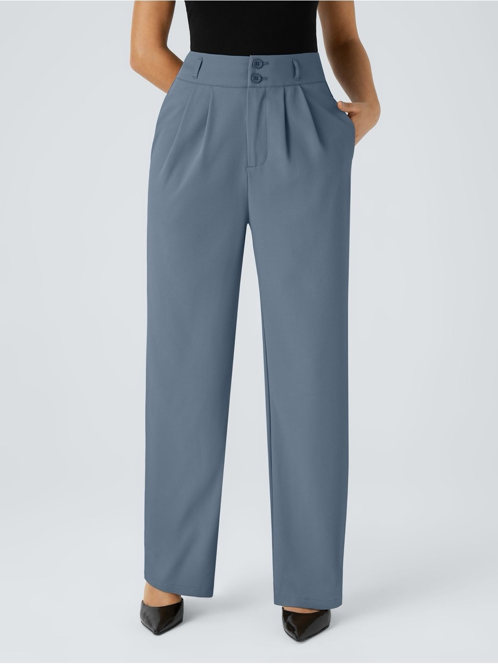 NWT Halara Blue High Waisted Work Pants Size XL